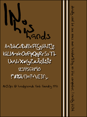 In his hands Font