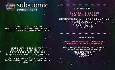 Subatomic Screen Font