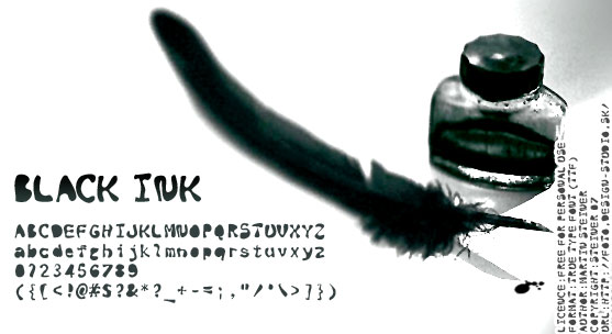 Black ink Font