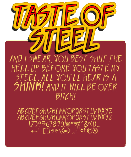 Taste of steel Font