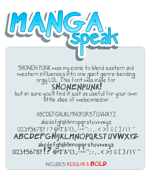 Manga Speak Font