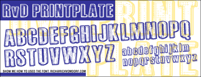 RvD Printplate Font