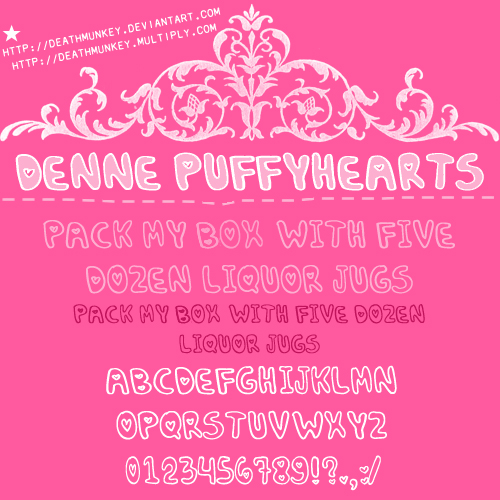 Denne Puffy Hearts Font