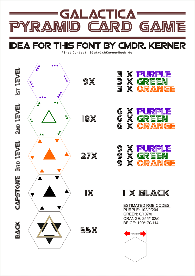 Galactica Pyramid Card Game Font