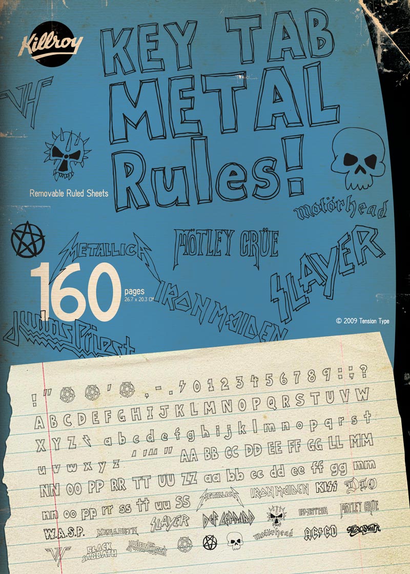 Key Tab Metal Font
