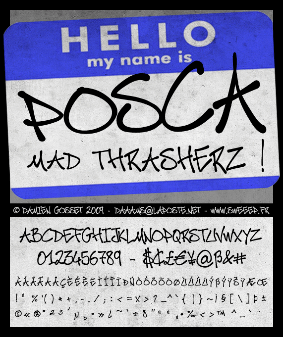 Posca Mad Thrasherz Font