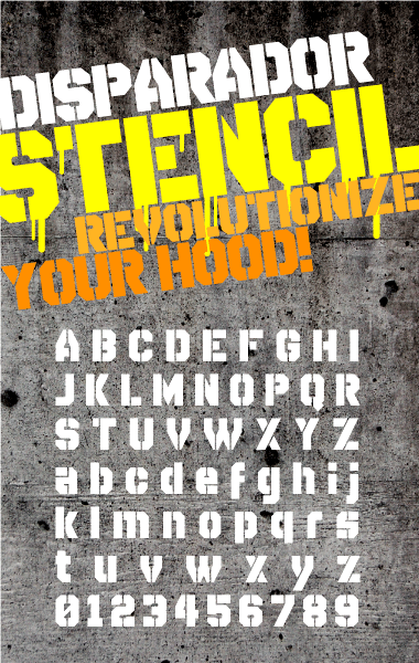 Disparador Stencil Font