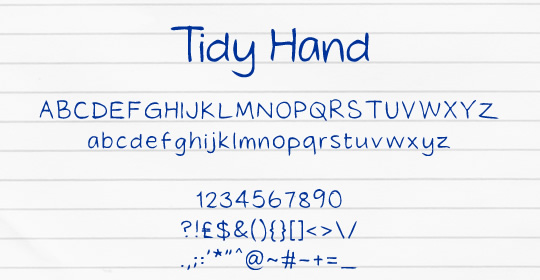 Tidy Hand Font