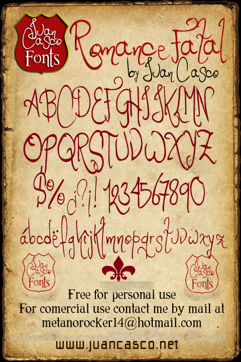 Romance Fatal Font