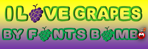 Fonts Bomb I love grapes Font