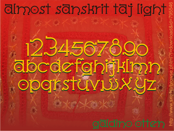 Almost Sanskrit Taj Font