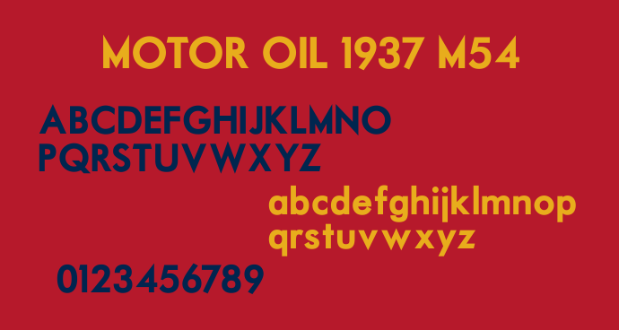Motor Oil 1937 M54 Font