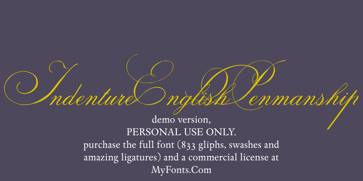 Indenture English Penman Font