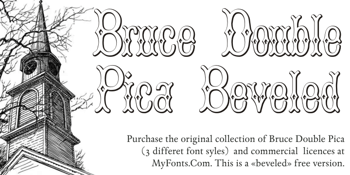 Bruce Double Pica Beveled Font