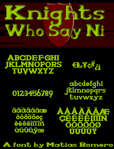 Knights Who Say Ni Font
