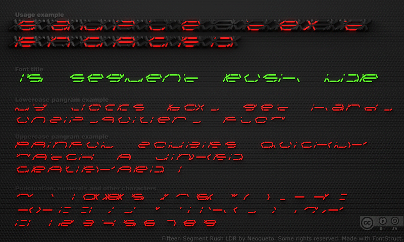 Fifteen Segment Rush LDR Font
