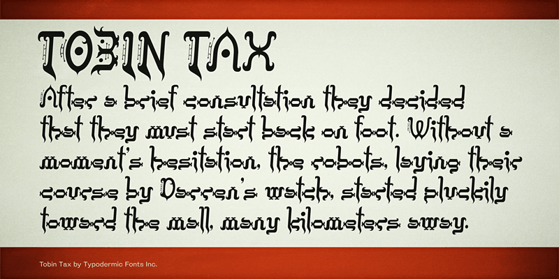 Tobin Tax Font