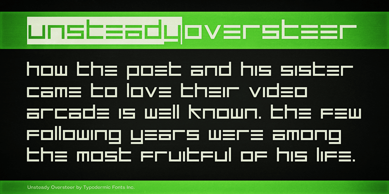 Unsteady Oversteer Font