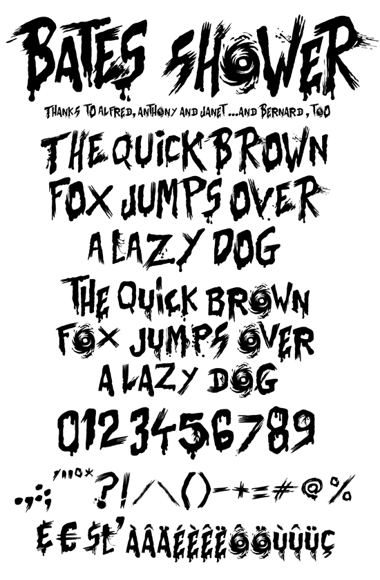 Bates Shower Font