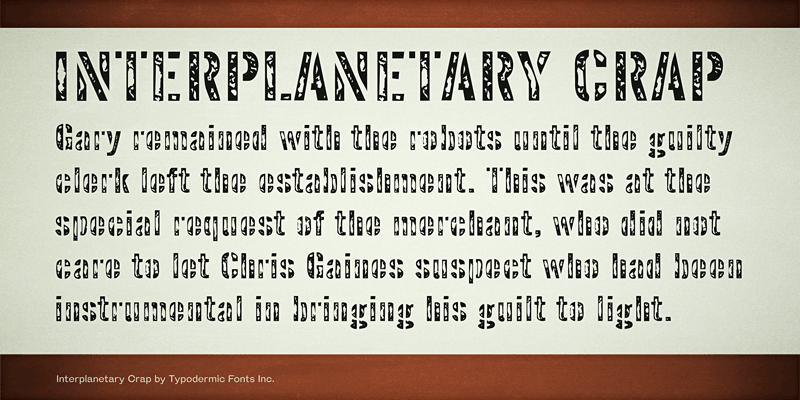 Interplanetary Crap Font