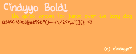 Cindyyo Bold Font