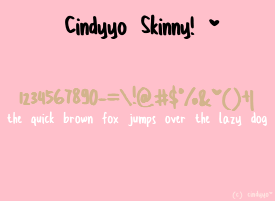 Cindyyo Skinny Font