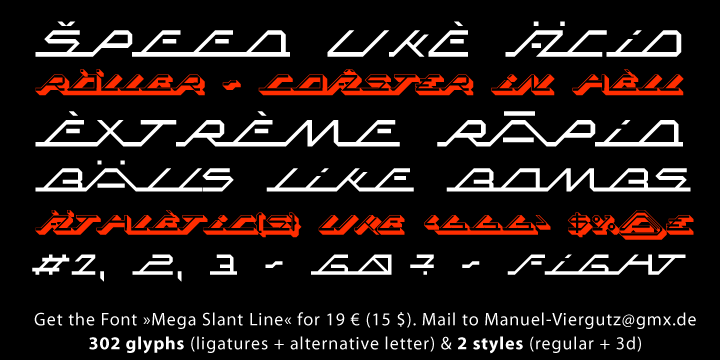 Mega Slant Line Font