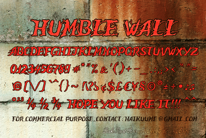 Humble Wall Font
