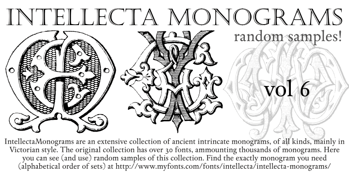 Intellecta Monograms Random Samples Six Font