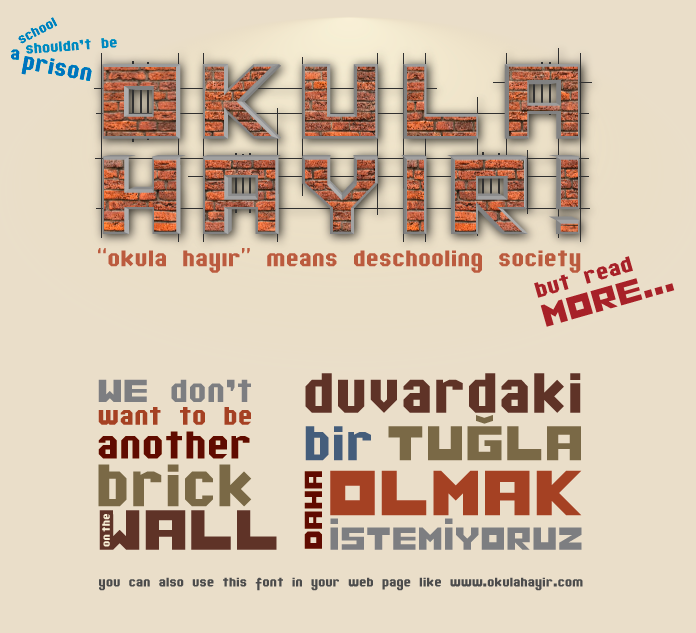 Okula Hayir Font