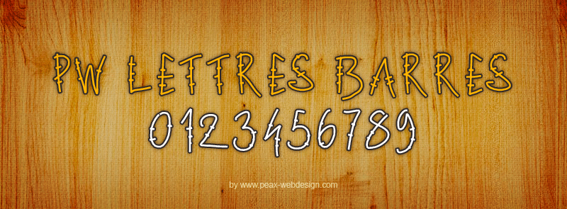 PW Lettres barres Font