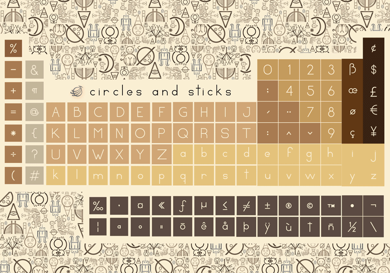 Circles and sticks Font