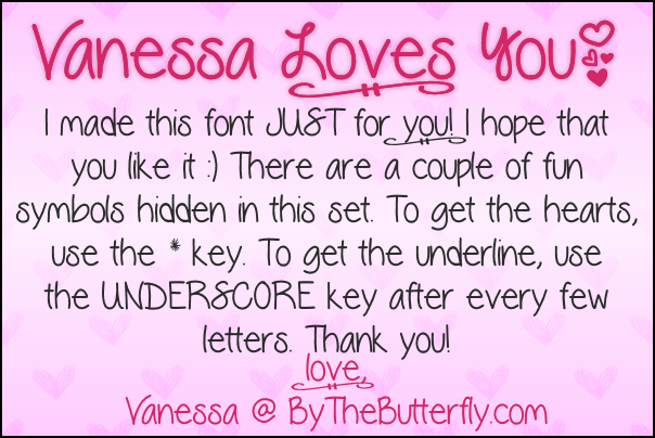 Vanessa Loves You Font