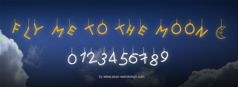 PW Fly me to the moon Font