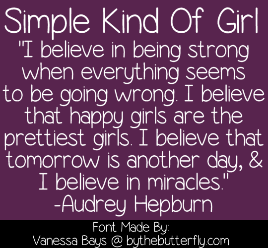 Simple Kind Of Girl Font