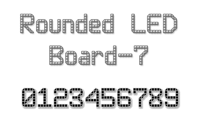 Rounded LED Board-7 Font