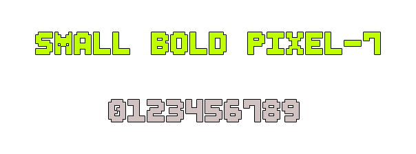 Small Bold Pixel-7 Font