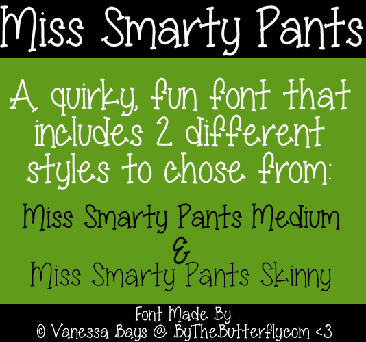 Miss Smarty Pants Font