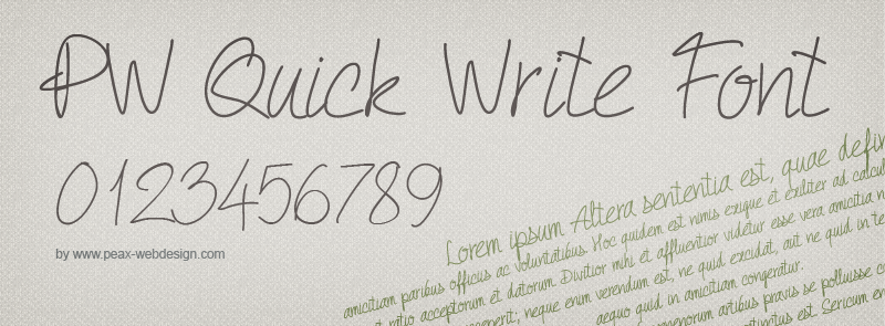 PW Quick Write Font