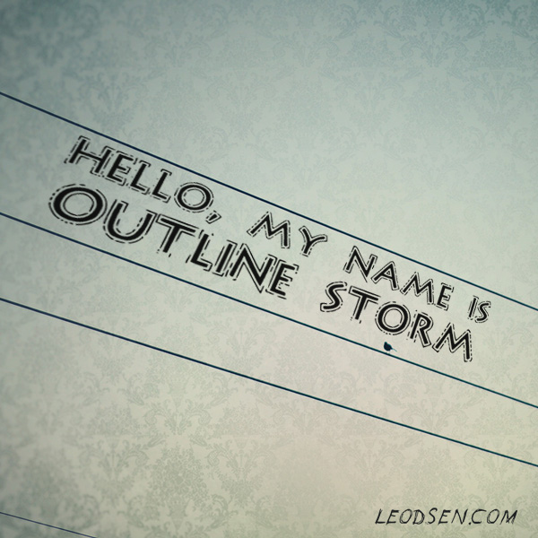 Outline Storm Font