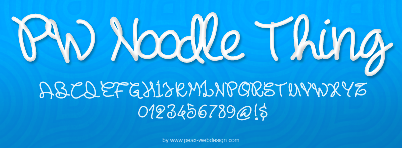 PW Noodle Thing Font