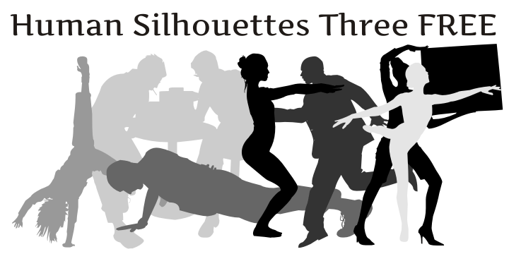 Human Silhouettes Three Font