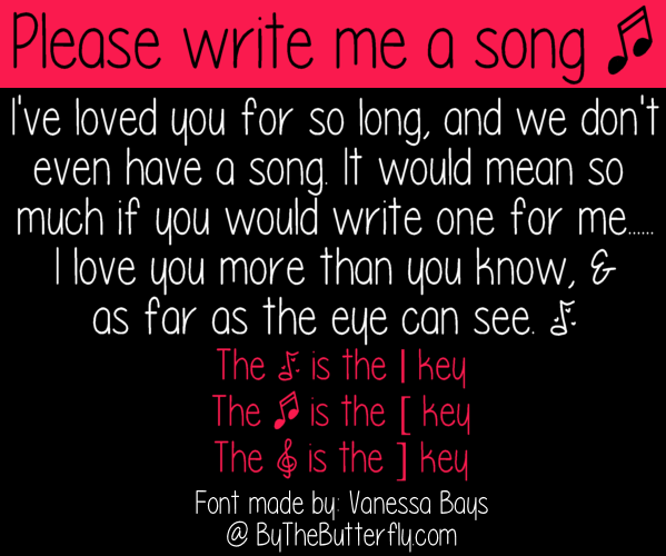 Please write me a song Font