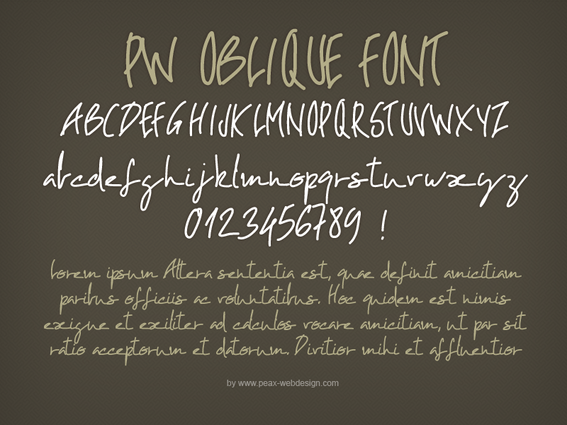 PW Oblique Font