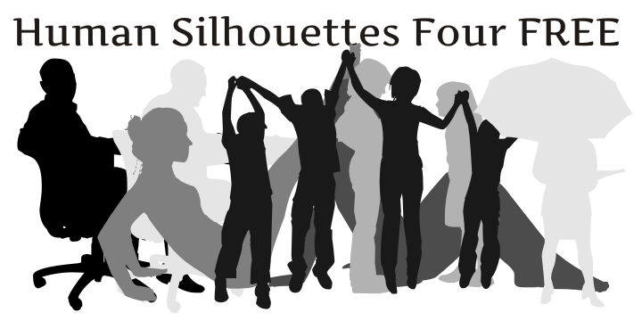 Human Silhouettes Free Four Font