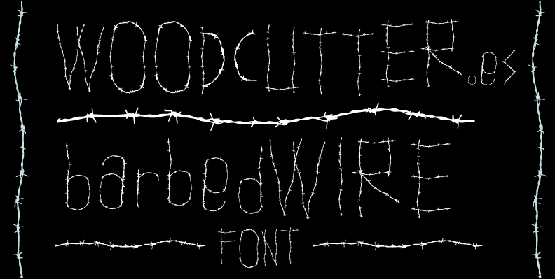 Woodcutter Wire Fence Font