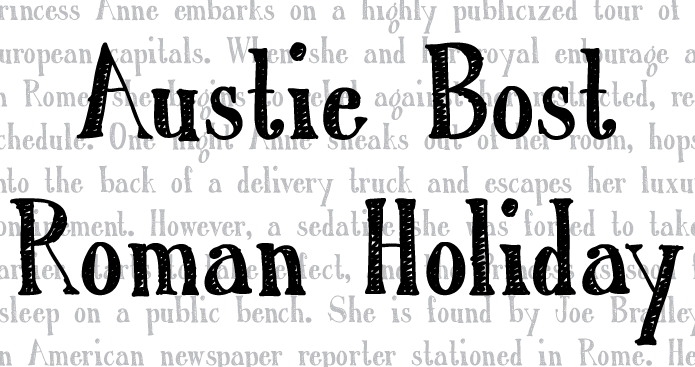 Austie Bost Roman Holiday Sketch Font