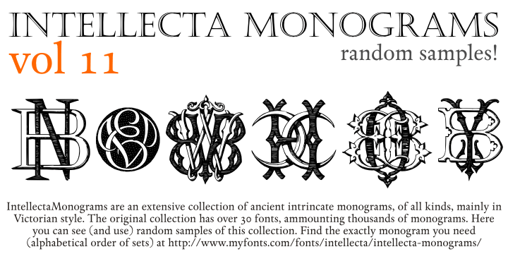 Intellecta Monograms Random Samples Eleven Font