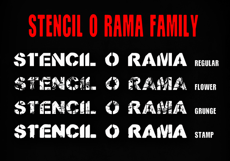 CF Stencil O Rama Stamp Font