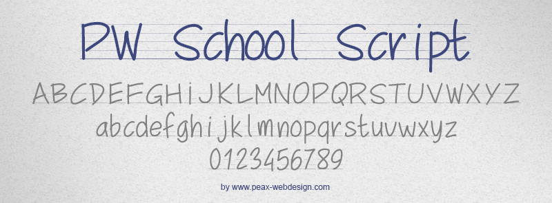 PW School Script Font